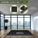 ProsourceFit Exercise Puzzle Mat -inch, EVA Interlocking Foam Floor Tiles for Home Gym, Workout Equipment, Kids Play Areas, Black, 48 SQ FT - 12 Tiles