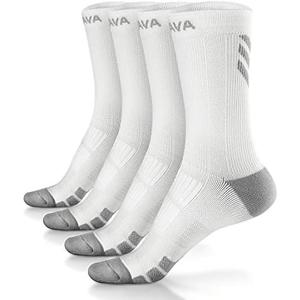 DOVAVA Dri-tech Compression Crew Socks (4/6 Pairs), Comfort Boost Circulation, Large - Extra Large 