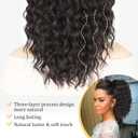 QGZ Drawstring Ponytail Extension 14 Inch Synthetic Wavy Curly Hair for Black Women Fluffy Ponytail Hair Extensions for Daily Use (Black Brown)