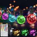 OMIKA 50FT Outdoor String Lights, Patio Light Outdoor Waterproof with 50+2 Shatterproof Dimmable G40 Bulbs, Color Changing LED Outside Light Connectable Hanging Lights for Pergola Backyard Party