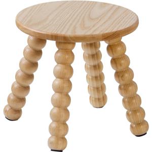 Solid Wooden Step Stool for Kids Adults, 10 inch Short Chair Perfect Matched Sensory Table, Sturdy and Versatile Foot Stool for Bathroom, Kitchen, Bedroom, Plant Stand Natural (1, Burlywood)