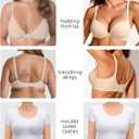 Padded Push Up Bras for Women Bombshell Add Cup Size Plunge Everyday T-Shirt Bra Underwire Support