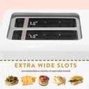 Elite Gourmet ECT-1027 Cool Touch Toaster, 7 Toast Settings Cancel Functions, Slide Out Crumb Tray, Extra Wide 1.5" Slots for Bagels Waffles Specialty Breads, Puff Pastry, Snacks, White