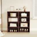 Basic Open Shelf Bookcase 4-Tier Extra Deep Wooden Bookshelf, Storage Shelves with 11-Inch Depth, Black Walnut