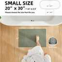 TYUU Bathroom Rugs Non Slip Washable, Super Absorbent Thin Bath Mat Small Quick Dry Low Pile Bathroom Rug, Sage Green 20"x30"