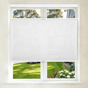 Grandekor Top Down Bottom Up Cellular Shades Cordless, Pull Down Honeycomb Blinds for Windows Room Darkening Blinds & Shades for Living Room Bedroom, Light Filtering, White, 35" Wx64 H