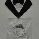 ADOGGYGO Formal Dog Tuxedo, Wedding Dog Bandana Collar with Bowtie, Adjustable Puppy Birthday Wedding Tux Outfit for Small Dogs Pets (S, Black)