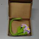 MECCANIXITY Crochet Flowers Handmade Knitting Daisy Artificial Woven Small Potted with Stems for Valentine's Gifts Home Wedding Party Office Table Decor, Light Purple Count 10