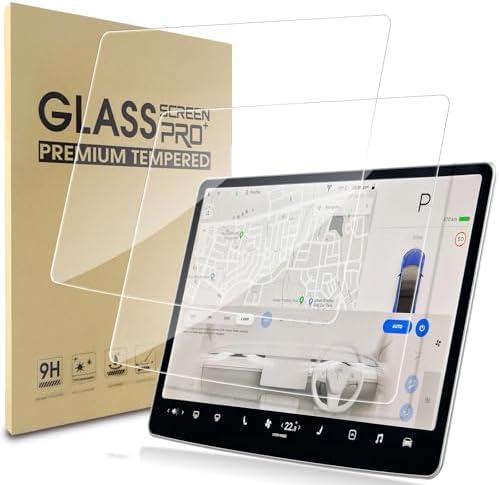 WD&CD 2PCS Screen Protector for Tesla Model y 2024-2020 / Tesla Model 3 2023-2017 15.4 inch Dashboard Touchscreen, Center Control and Navigation Touchscreen Protector 9H Anti-Scratch Shock Resistant
