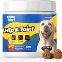 Hip & Joint Supplement for Dogs with Glucosamine Chondroitin MSM | Advanced Mobility Chews for Joint Pain Relief, Supports Healthy Hips All Breeds Sizes, Chicken Flavor, 120 Count, W/Turmeric