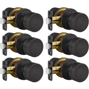 Goldenwarm Oil Rubbed Bronze Door Knobs Interior, Closet Door Knobs Door Knobs Interior Bulk Passage Door Knob Hallway (6 Pack)
