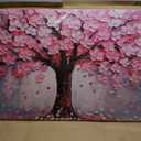 Pink Wall Art Large Tree of Life Wall Art for Living Room Bedroom Office Bathroom Modern Framed Canvas Prints Pink and Grey Picture Size 30x60