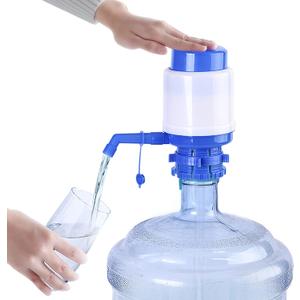 Portable Manual Water Pump 5 Gallon,Water Jug Dispenser Bottle Pump Drinking Water Pump with an Extra Short Tube and Cap Blue