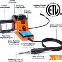 YIHUA 926 III 60W LED Display Soldering Iron Station Kit w 2 Helping Hands, 6 Extra Iron Tips, Roll of Lead-Free Solder, Solder Sucker, S/S Tweezers, C/F Conversion, Auto Sleep & Calibration Support