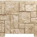 Ekena Millwork 49"W x 24 1/2"H x 1 1/4"D Castle Rock Stacked Stone, StoneWall Faux Stone Siding Panel, Sandstone