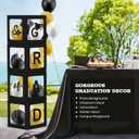 2026 Graduation Party Decorations, 4 PCS Black Balloon Boxes with Letters 2026 GRAD & So Proud of You and 24 PCS Balloons, Class of 2026 Party Supplies(Black)