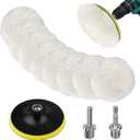 Linkstyle 11PCS 5in Wool Polishing Buffing Pad Kit, Car Polishing Kit for Drill Buffer Attachment with M14 Drill Adapter