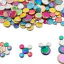 280PCS Iridescent Round Ceramic Mosaic Tiles for Crafts Bulk,1.1LB Circle Mosaic Pieces for Flowerpots, Vases, Cups, Garden and Home Decor DIY Mosaic Making Supplies (Mix Color)