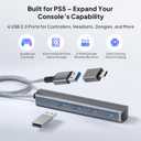 Elebase 4 Ports USB 3.0 Splitter 1 in 4 Out,4 Way USB Hub with 0.7FT Cable,USB Adapter & OTG,Multi Port USB Split Multiport Expander for Laptop,PS5,PS4,MacBook,Car,PC,Computer,Flash Drive,Keyboard