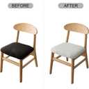 Genina Seat Covers for Dining Room Chair Seat Slipcovers Kitchen Chair Covers (White, 2 Pcs)