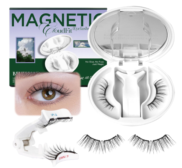 BEYELIAN Magnetic Eyelashes with Applicator, Upgrade Soft Magnetic Lashes Portable Magnetic Eyelashes Natural Look, Reusable, No Glue Needed Fales Eyelashes for Eye YT25 (AllInOne & Comfortable)