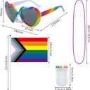 2 x Ainiel LGBTQ Pride Rainbow Accessories Set - Complete Costume with LGBT Rainbow Beads Necklaces Face Body Paint Sunglasses and Flag for Gay Lesbian