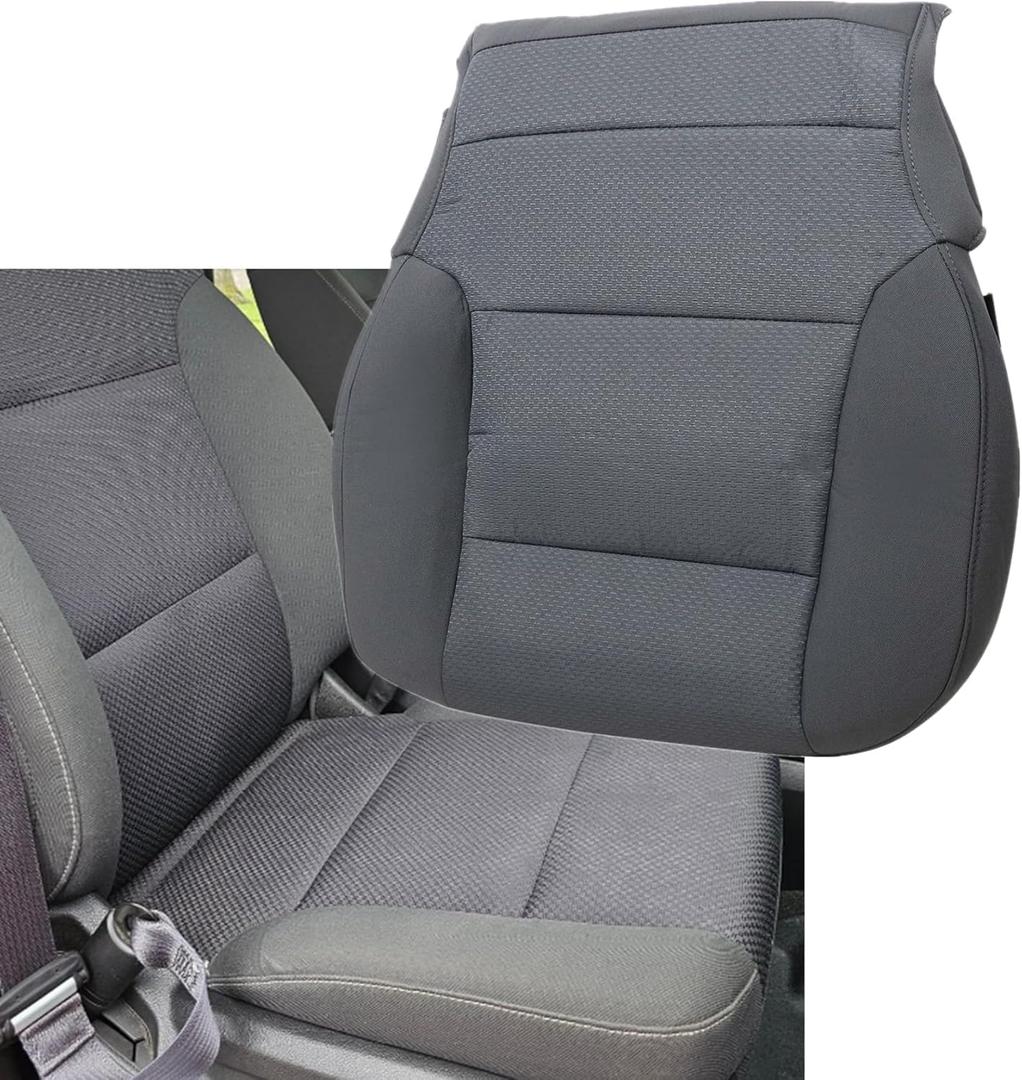 Driver Or Passenger Side Bottom Cloth Seat Cover Dark Ash Gray Compatible with Chevy Silverado 1500 2500 2500HD 3500 3500HD GMC Sierra 1500 2500HD 3500HD 2014 2015 2016 2017 2018 2019