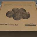 Skyflame 6 Inch Ceramic Fireplace Balls, Set of 4 Black Round Fire Stones Reusable Fire Pit Balls for Indoor and Outdoor Fire Pits or Fireplaces Accessory