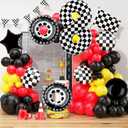 2 x 40 Inch Checkered Number 8 Balloon Large Black and White Race Car Birthday Balloons Inflatable Tire Balloons for 8th Birthday Racing Theme Party Decorations Supplies 7 Pcs, 7 Count