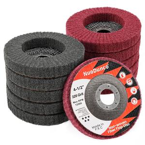 10Pcs 320 & 600 Grit Scour Flap Disc 4 1/2 Inch Angle Grinder Attachment for Metal & Wood Scouring Pad Polishing Sanding Disc Paint Rust Remover Wheel (Maroon/Gray)