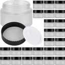 Glass Jars with Lids,Eco-Friendly Cosmetic Containers with Airtight Black Lids & Liners, Multi-Color Options for Cream, Lotion, Body Butter, DIY Skincare Travel Jars (Clear Frosted, 1oz)