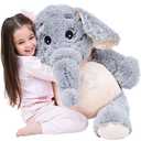 IKASA Elephant Stuffed Animal Plush Toys Soft Gifts (Gray)