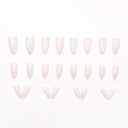 2 x White Press on Nails Shiny Glitter Design Medium Almond Fake Nails Bling False Nails for Women Girls Daily Wear Manicure 24pcs (0821-00, 0821-014)