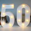 H:7.88 inches Light Up Numbers 50 Sign for Wedding Anniversary, 50th Birthday Party Decorations for Women, 50th Birthday Centerpieces Table Decorations for Men