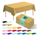 10 Pack Premium Disposable Plastic Tablecloth 54" X 108" Rectangle Table Cover for Birthdays Weddings Christmas Anniversary Buffet Table (Gold)