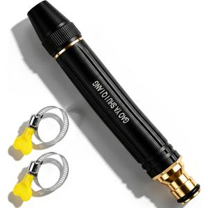 2 x Heavy Duty Adjustable Garden Hose Nozzle, High Pressure Jet Spray, Metal Sprayer for Car Wash, Lawn, Patio Cleaning, Leak-Proof Design