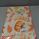 ACZHHZC Pumpkin Fall Table Runner, Maple Leaf Autumn Thanksgiving Kitchen Dining Table Decorations for Home Party Decor (White Orange 3, 13x72 Inches)