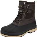 NORTIV 8 Men's Waterproof Winter Snow Boots, Size 10.5W, Dark Brown/Black, AVENUE-W