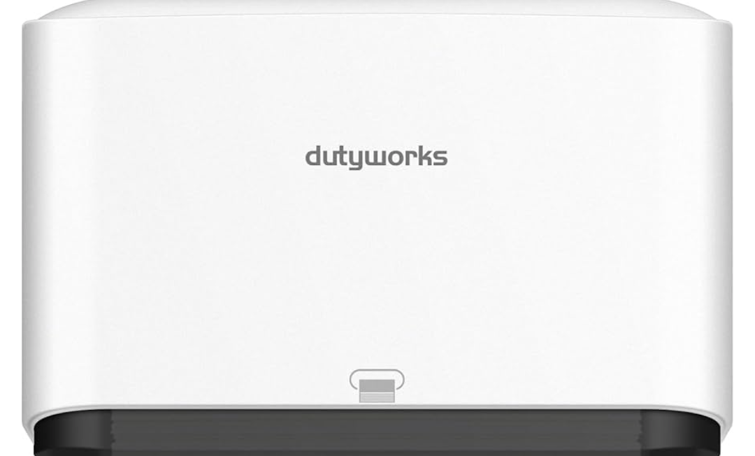 DUTYWORKS Paper Towel Dispenser Wall Mount, Multifold Paper Towel Holder Adhesive Hand Towel Dispenser for Bathroom Kitchen Commercial, White