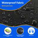 Motorcycle Cover, 600D Heavy Duty Waterproof Motorbike Cover, Dustproof Motorcycles Vehicle Cover Scooter Shelter Protection with Reflective Strips & Storage Bag 116" x 41" x 50"