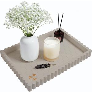 Extra Large Square Concrete Decorative Tray for Coffee Table Tray Decor  Ottoman Tray for Living Room - Bandejas Decorativas  Coffee Table Trays Decorative Centerpiece (Gray)