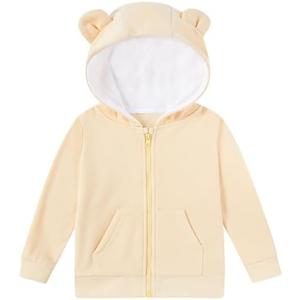 Vieille Baby Toddler Fleece Hooded Jacket Boys Girls Cute Bear Ear Zip Up Outerwear 1-5 Years, 4Y