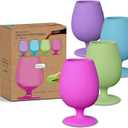 Unbreakable Silicone Wine Glasses | Set of 4 | BPA-Free | Bali Collection | Stemmed | 12oz