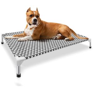 Elevated Outdoor Dog Bed, Large Size, Cotton Material, Non-Slip Feet, Fits up to 100lbs