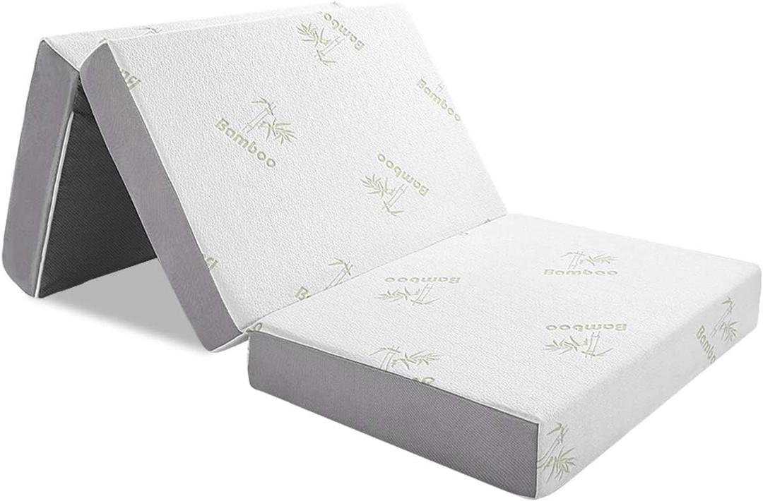 Inofia Folding Mattress, 4 Inch Twin Trifold High-Density Foam Mattress with Removable Cover, Portable for Camping, Guest, and Floor Foldable Bed - Twin Size (78" x 38" x 4")