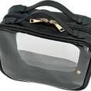 Clear Makeup Bag Toiletry Bag for Women Cosmetic Case Large Capacity Travel Make Up Bag Organizer Transparent Storage Compartment TSA Approved