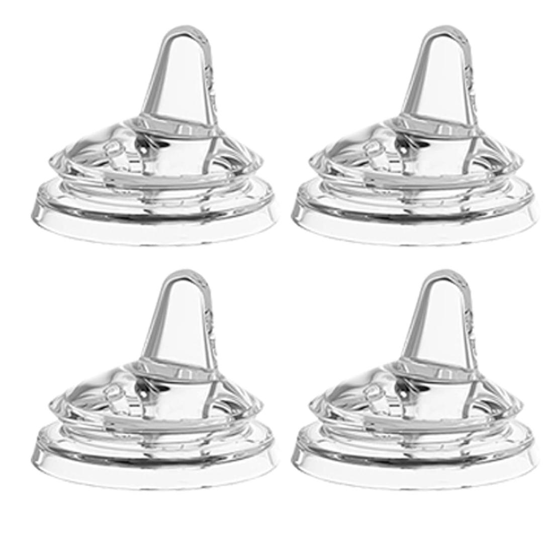Sippy Spout Nipples for Dr Browns Wide Nack Baby Bottles  Soft Silicone Trainer Nipple for 6M+ Babies, BPA-Free, Spill-Resistant, Pack of 4