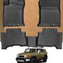 Floor Mats for Toyota FJ Cruiser 2007-2014, Heavy Duty TPE Waterproof Non-Slip All Weather Protection Custom, Black