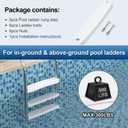 Goovilla Pool Ladder Steps Replacement, (3-Pack) 18" Universal Heavy-Duty Molded Plastic Swimming Pool Ladder Rung Step with 6 PCS Stainless Steel Bolts for Inground and Above Ground Pools, White
