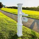 Mayne Woodhaven Address Sign Post - White - Includes Post & Address Arm - Polyethylene - Fits plaques up to 15in W (5812-W)